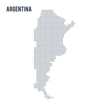 Beyaz arka plan üzerinde izole Arjantin vektör noktalı Haritası .