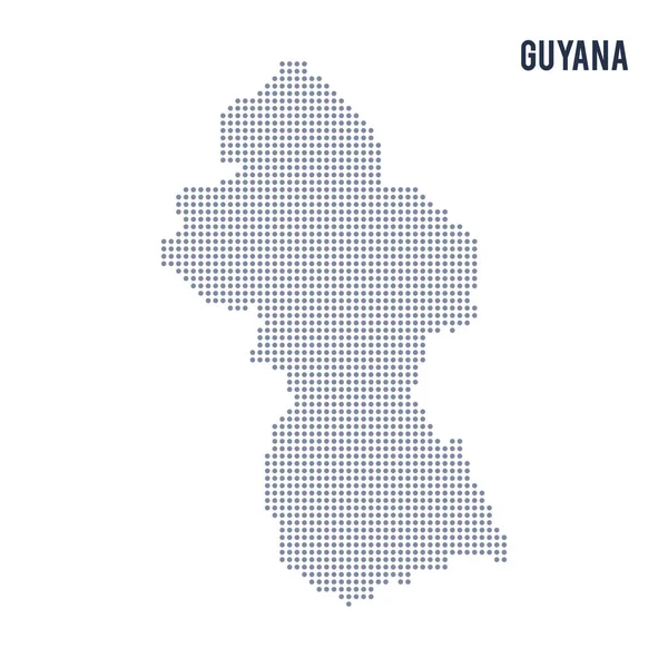 Διάστικτο χάρτη φορέα της Γουιάνας που απομονώνονται σε λευκό φόντο . — Διανυσματικό Αρχείο