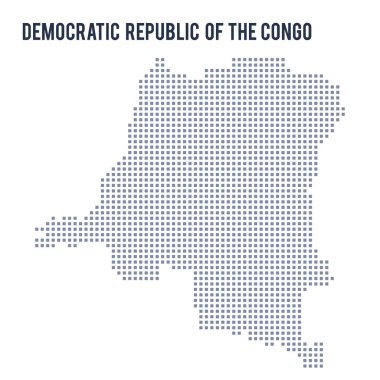 Vektör piksel beyaz arka plan üzerinde izole Kongo Demokratik Cumhuriyeti haritası