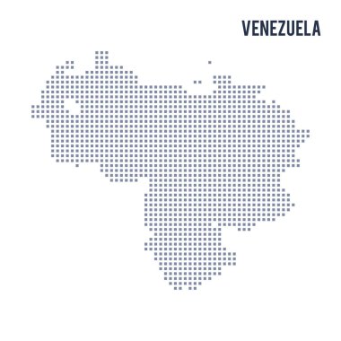 Vektör piksel beyaz arka plan üzerinde izole Venezuela Haritası