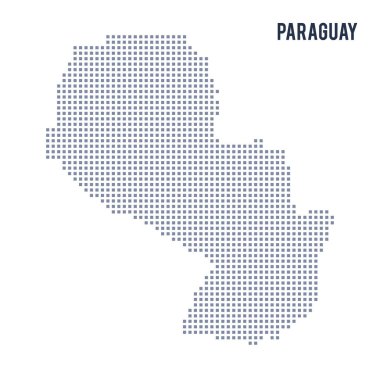 Vektör piksel beyaz arka plan üzerinde izole Paraguay Haritası