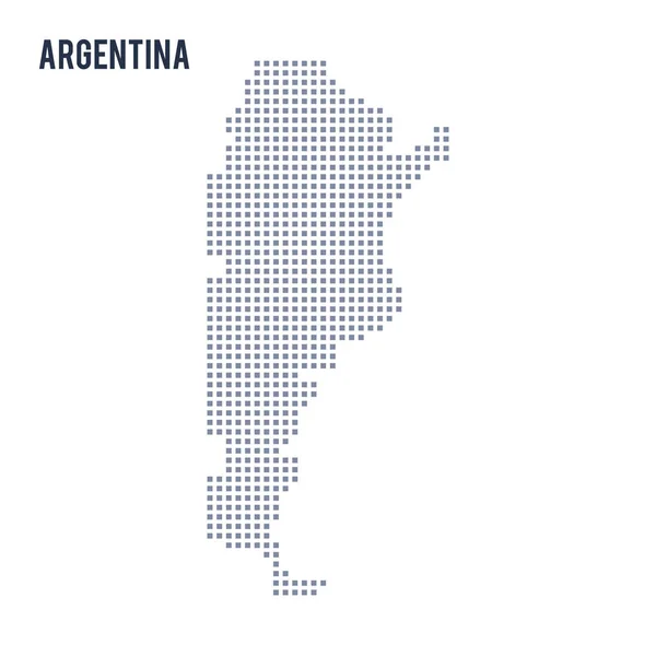 Векторная пиксельная карта Аргентины на белом фоне — стоковый вектор