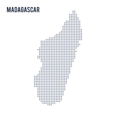 Vektör piksel beyaz arka plan üzerinde izole Madagaskar Haritası