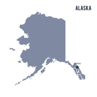 Beyaz arka plan üzerinde izole Alaska durumunu vektör.