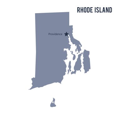 Vektör harita devlet Rhode beyaz arka plan üzerinde izole ada.