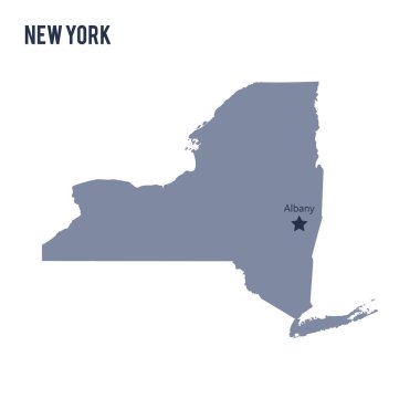 Vektör harita üzerinde beyaz arka plan izole York'un yeni.