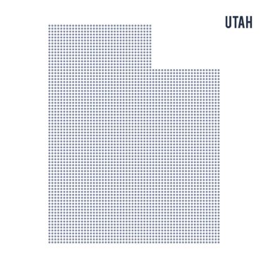 Vektör noktalı harita Devlet Utah beyaz arka plan üzerinde izole .