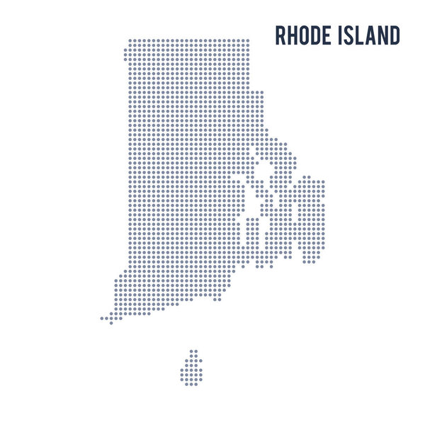 Vector dotted map State of Rhode Island isolated on white background .