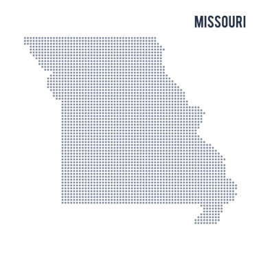 Vektör noktalı harita üzerinde beyaz arka plan izole Missouri Devlet .