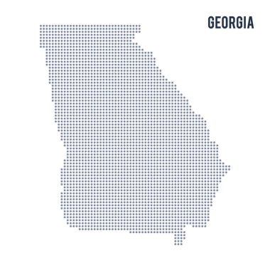 Vektör noktalı harita üzerinde beyaz arka plan izole Gürcistan devlet .