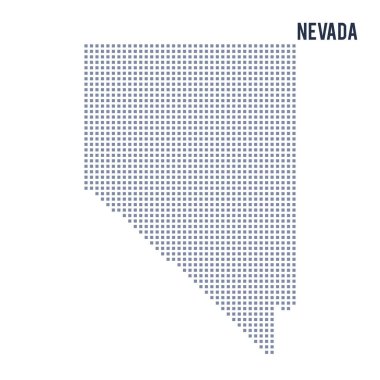 Vektör piksel harita üzerinde beyaz arka plan izole Nevada Eyaleti
