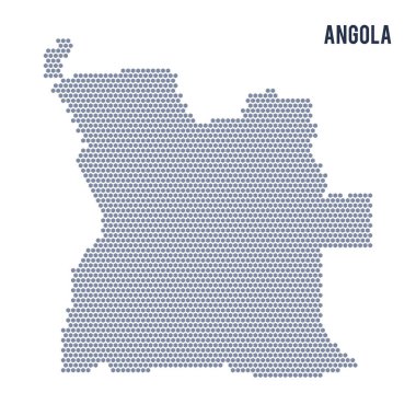 Vektör altıgen Angola Haritası üzerinde beyaz bir arka plan