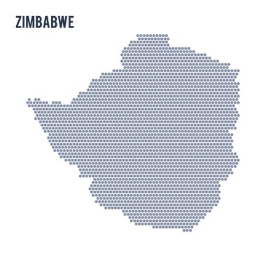 Vektör altıgen Zimbabve Haritası üzerinde beyaz bir arka plan