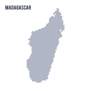 Vektör altıgen Madagaskar Haritası üzerinde beyaz bir arka plan