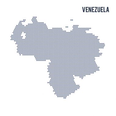 Beyaz bir arka plan üzerinde vektör altıgen harita Venezuela