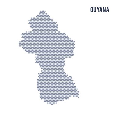 Vektör altıgen Guyana Haritası üzerinde beyaz bir arka plan