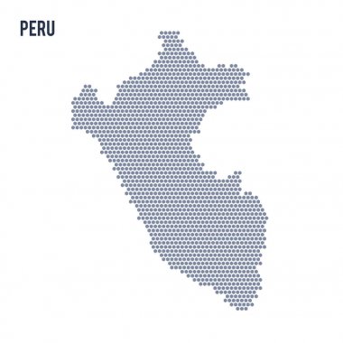 Vektör altıgen Peru Haritası üzerinde beyaz bir arka plan
