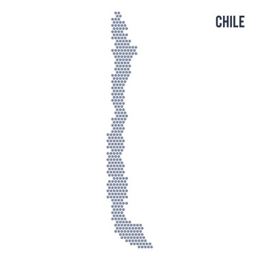 Vektör altıgen Şili haritası üzerinde beyaz bir arka plan