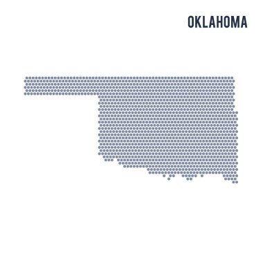 Oklahoma devlet vektör altıgen harita üzerinde beyaz bir arka plan