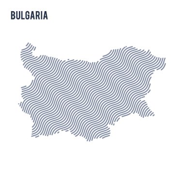 Vektör soyut dalga beyaz bir arka plan üzerinde izole Bulgaristan Haritası.