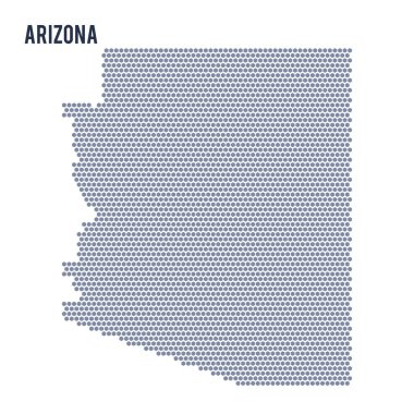 Arizona devlet vektör altıgen harita üzerinde beyaz bir arka plan