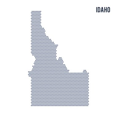 Idaho Eyalet vektör altıgen harita üzerinde beyaz bir arka plan