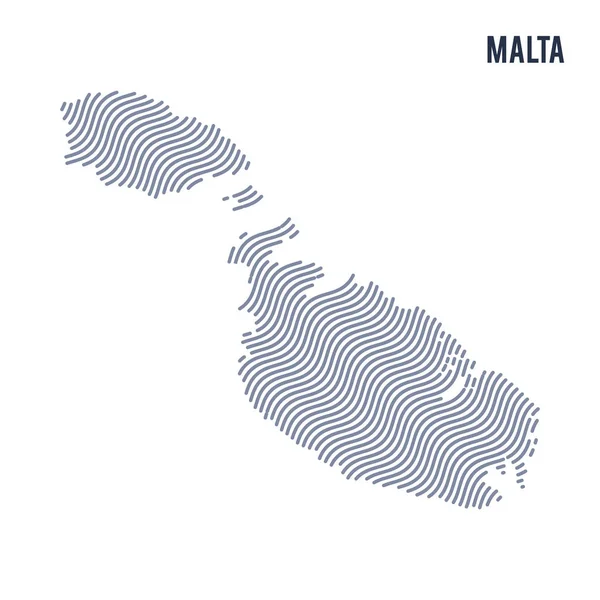 マルタは、白い背景で隔離のベクトル抽象的な波地図. — ストックベクタ