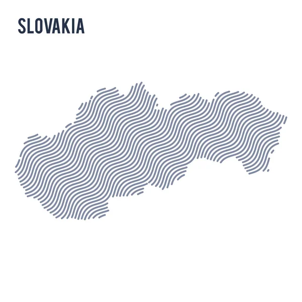 Векторная абстрактная волновая карта Словакии на белом фоне . — стоковый вектор