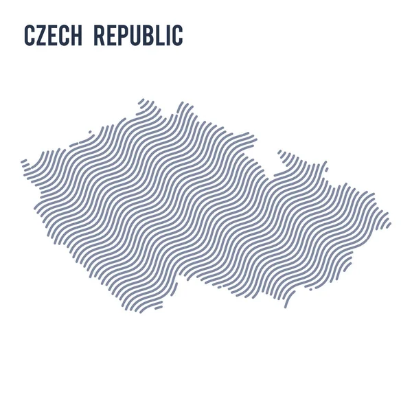 Вектор абстрактних хвиля мапа Чехії ізольовані на білому фоні. — стоковий вектор