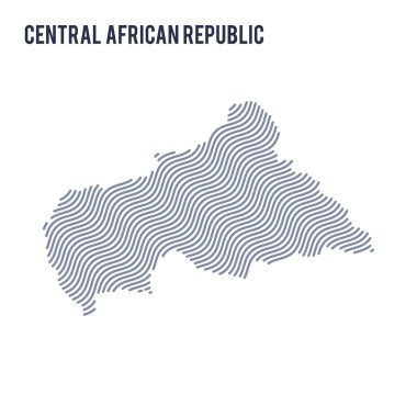 Orta Afrika Cumhuriyeti beyaz bir arka plan üzerinde izole vektör soyut dalga harita. Seyahat vektör çizim.