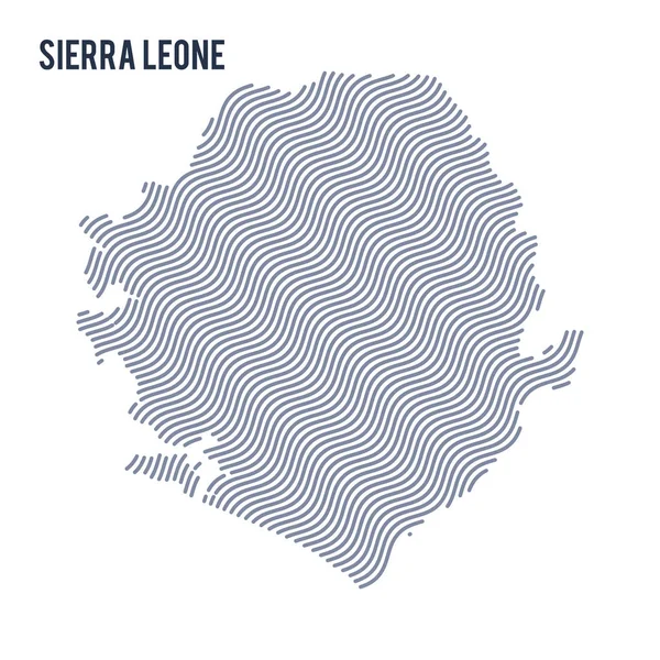 Mapa Onda Abstracta Vectorial Sierra Leona Aislado Sobre Fondo Blanco — Vector de stock