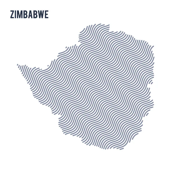 Vektör soyut dalga beyaz bir arka plan üzerinde izole Zimbabve Haritası. Seyahat vektör çizim.