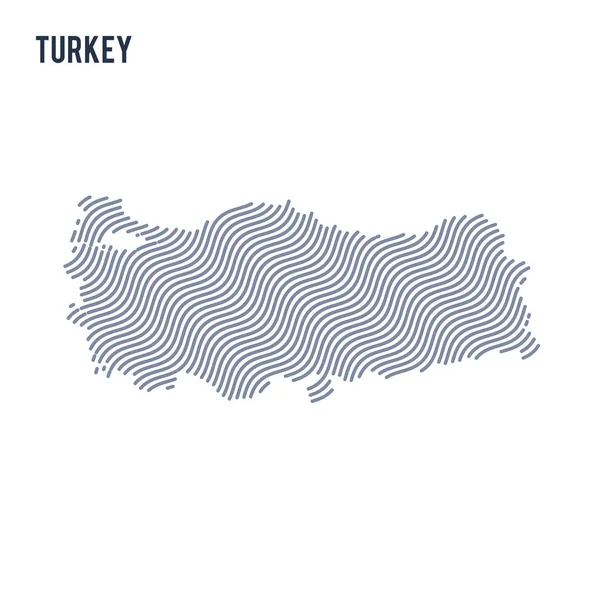 Vektör soyut dalga beyaz bir arka plan üzerinde izole Türkiye Haritası. — Stok Vektör