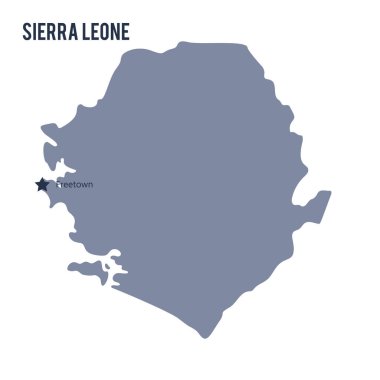Sierra Leone Beyaz arka plan üzerinde izole vektör harita.