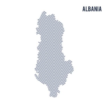 Beyaz bir arka plan üzerinde izole Arnavutluk vektör soyut taranmış Haritası.