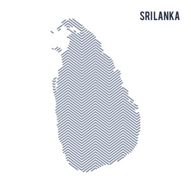 Sri Lanka beyaz bir arka plan üzerinde izole vektör soyut taranmış Haritası.