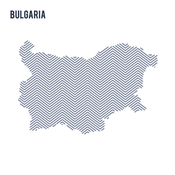 Διάνυσμα αφηρημένη εκκολαφθεί χάρτη της Βουλγαρίας που απομονώνονται σε λευκό φόντο. — Διανυσματικό Αρχείο