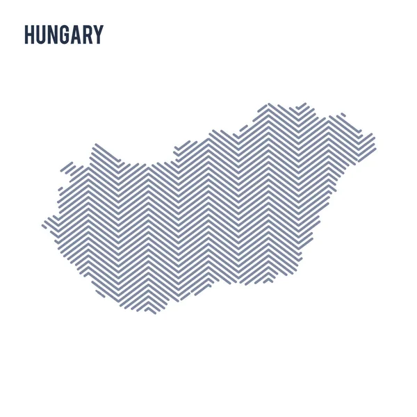 Αφηρημένη εκκολαφθεί χάρτη φορέα της Ουγγαρίας που απομονώνονται σε λευκό φόντο. — Διανυσματικό Αρχείο