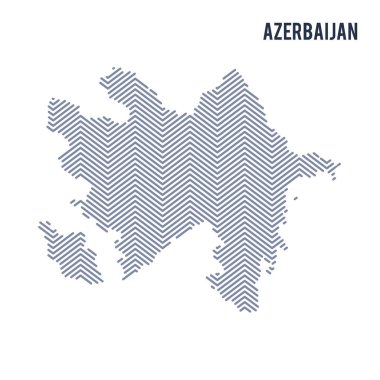 Beyaz bir arka plan üzerinde izole Azerbaycan vektör soyut taranmış Haritası.