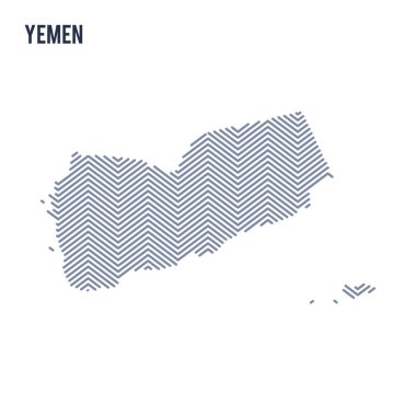 Beyaz bir arka plan üzerinde izole Yemen vektör soyut taranmış Haritası.