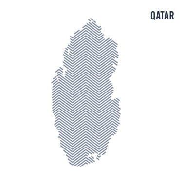 Beyaz bir arka plan üzerinde izole Katar vektör soyut taranmış Haritası.