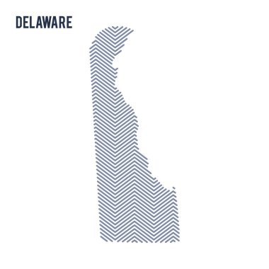 Beyaz bir arka plan üzerinde izole Delaware devlet vektör soyut taranmış Haritası.
