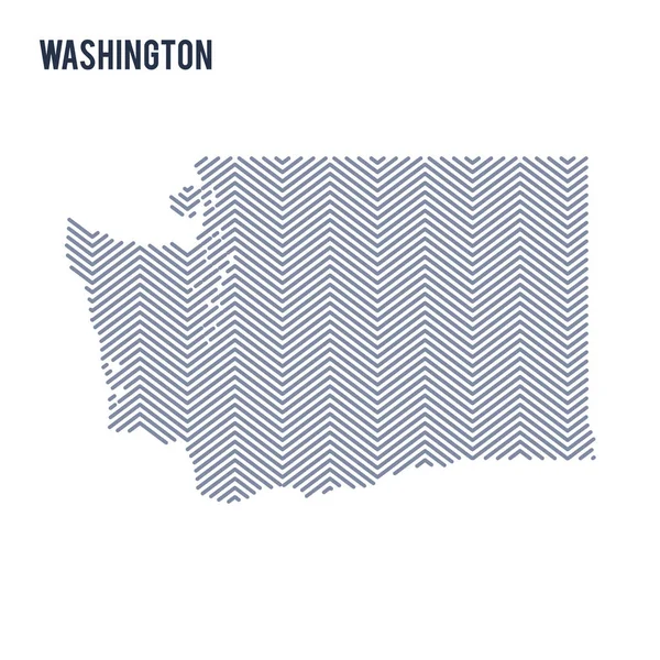 Vector abstracto eclosionó mapa del estado de Washington aislado sobre un fondo blanco . — Vector de stock