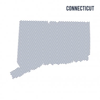 Beyaz bir arka plan üzerinde izole Connecticut devlet vektör soyut taranmış Haritası.