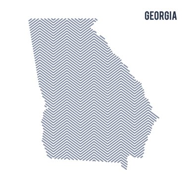 Beyaz bir arka plan üzerinde izole Gürcistan devlet vektör soyut taranmış Haritası.