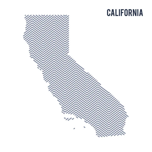 Vector abstracto eclosionó mapa del estado de California aislado sobre un fondo blanco . — Vector de stock