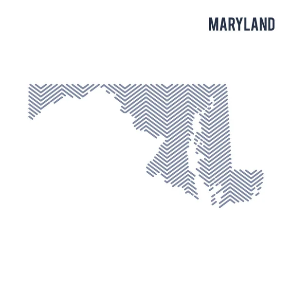 メリーランド州は、白い背景で隔離のベクトル抽象ハッチ マップ. — ストックベクタ