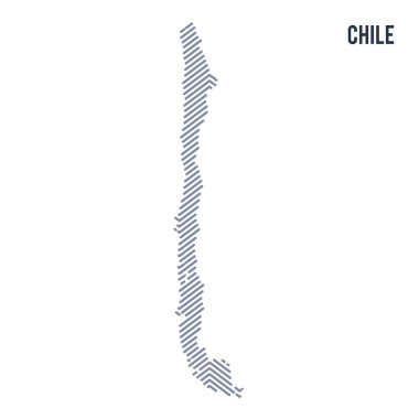 Beyaz bir arka plan üzerinde izole Şili vektör soyut taranmış Haritası.