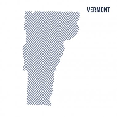 Beyaz bir arka plan üzerinde izole Vermont Devlet vektör soyut taranmış Haritası.