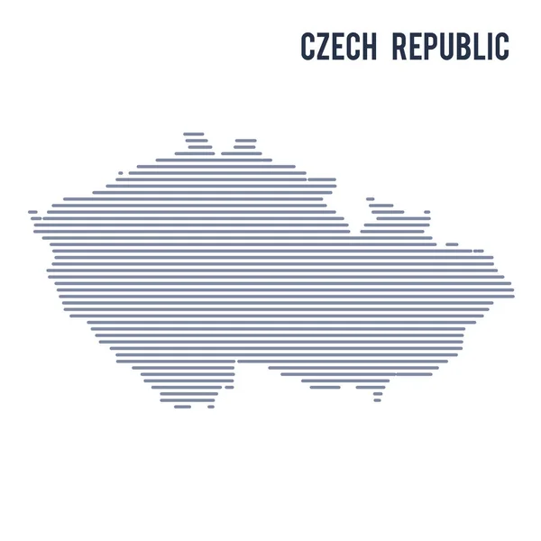 Вектор абстрактних вилупилися мапа Чехії з лініями, ізольовані на білому фоні. — стоковий вектор